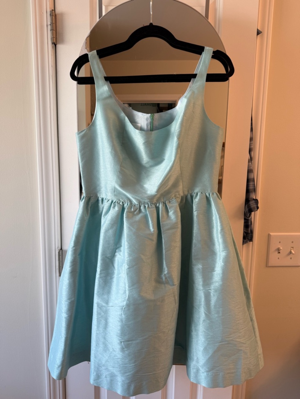 Aqua Sleeveless Mini Party Dress with Full Skirt
